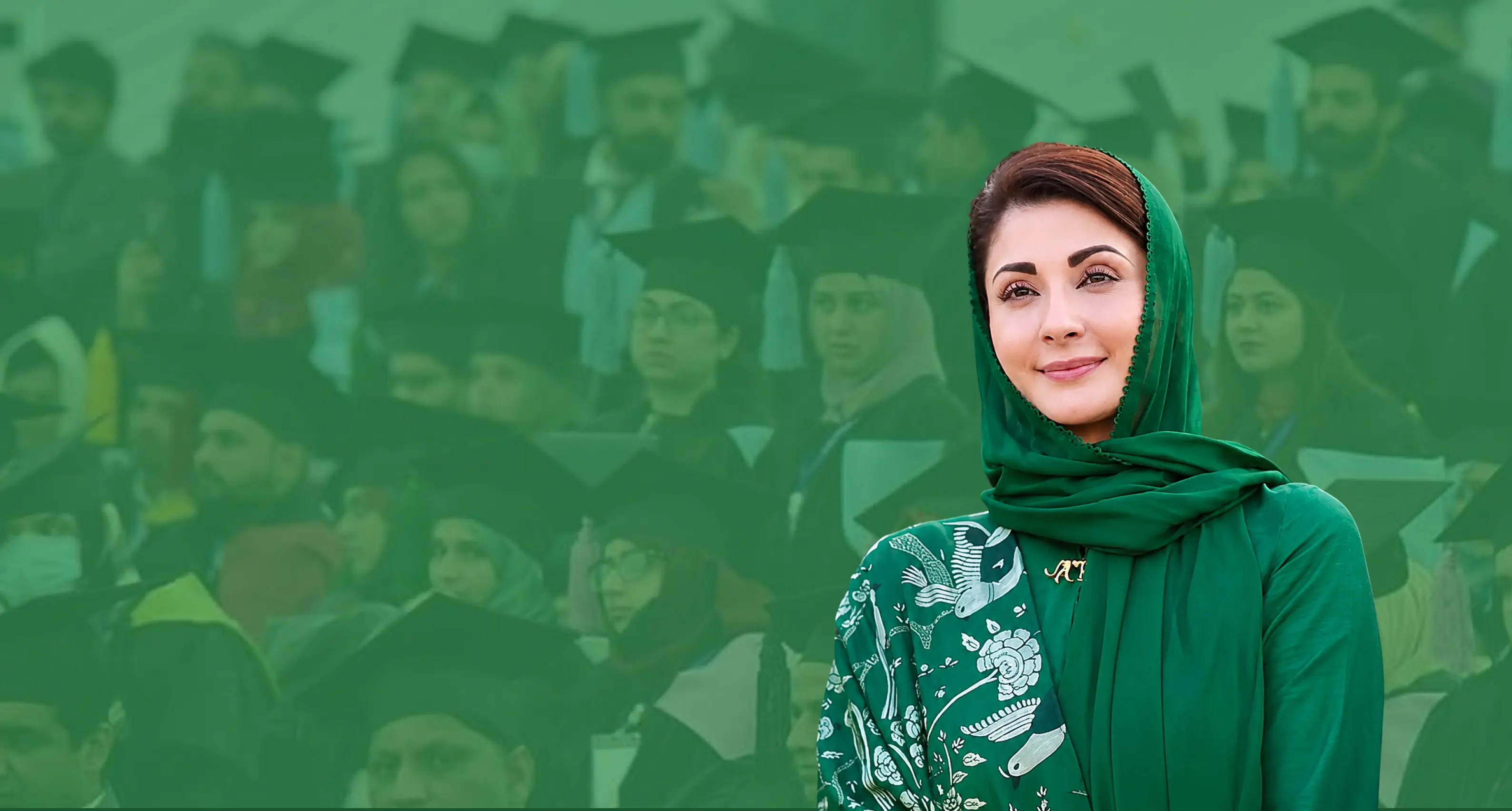 Chief Minister Punjab Maryam Nawaz, pictured with graduating students